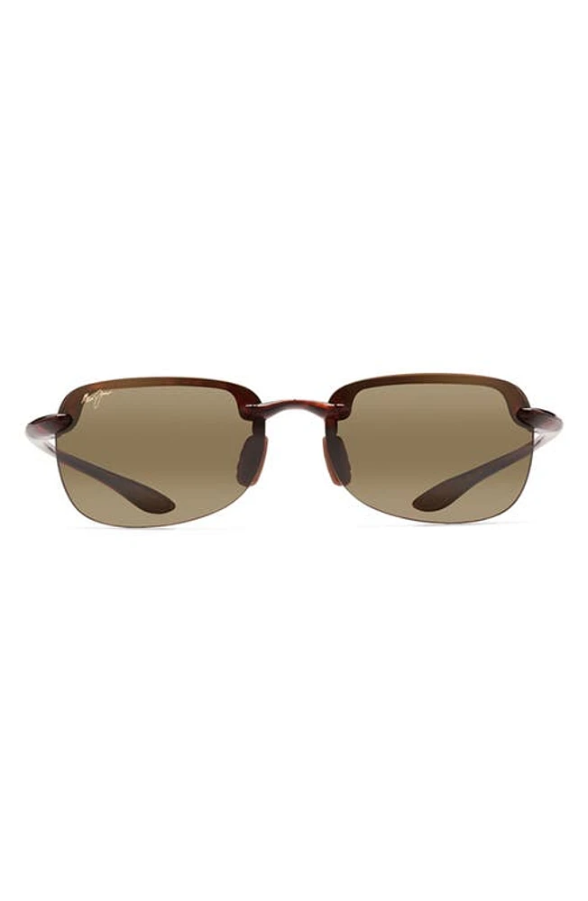 Maui Jim Sandy Beach 56mm PolarizedPlus2 Semi Rimless Sunglasses in Tortoise at Nordstrom