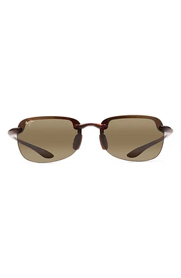 Maui Jim Sandy Beach 56mm PolarizedPlus2 Semi Rimless Sunglasses in Tortoise at Nordstrom