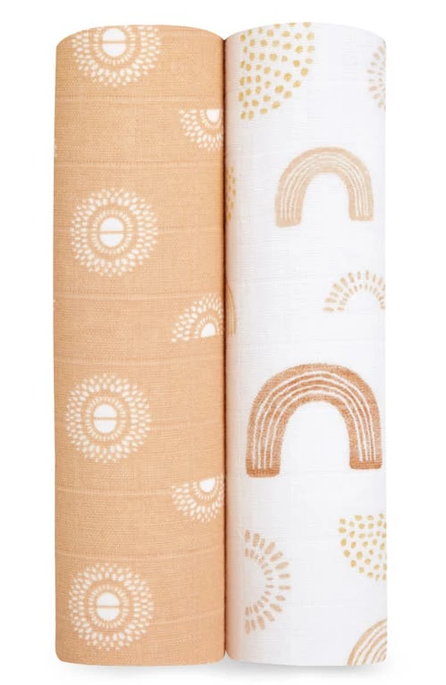 aden + anais 2-Pack Classic Swaddling Cloths in Keep Rising Tan at Nordstrom