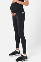 Seraphine Back Support Active Maternity Pocket Leggings Black at Nordstrom,