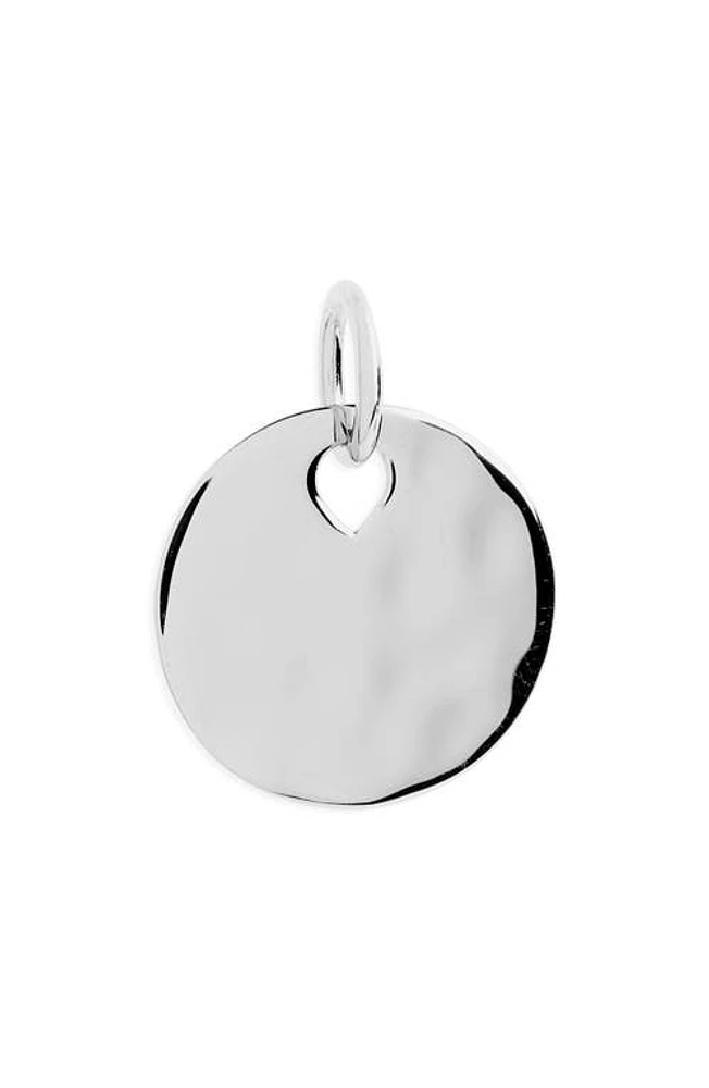 Monica Vinader Hammered Pendant Charm in Silver at Nordstrom