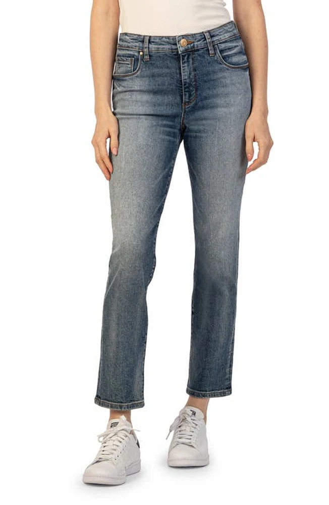 KUT from the Kloth Reese Fab Ab High Waist Ankle Slim Straight Leg Jeans Taught W/Med at Nordstrom,