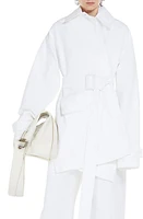 SPORTMAX Water Resistant Cotton Safari Jacket Optical White at Nordstrom,