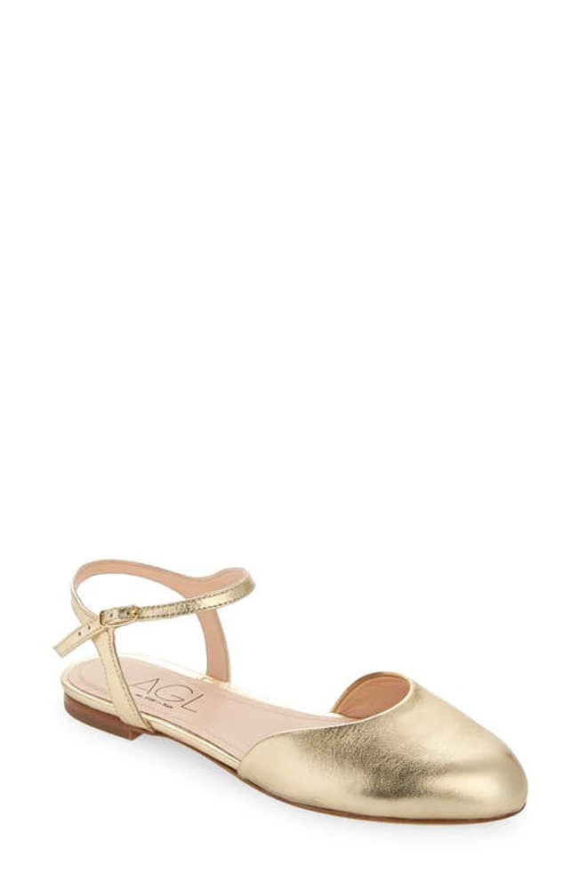 AGL Milly Ankle Strap Flat Platino at Nordstrom,