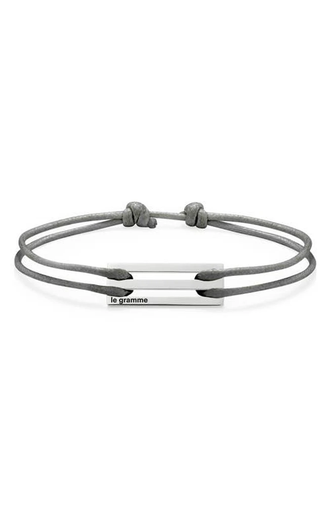 le gramme Men's 2.5G Polished Sterling Silver Cord Bracelet in Silver/Grey at Nordstrom