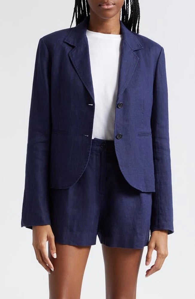 ATM Anthony Thomas Melillo Notched Lapel Linen & Cotton Blazer Ink at Nordstrom,