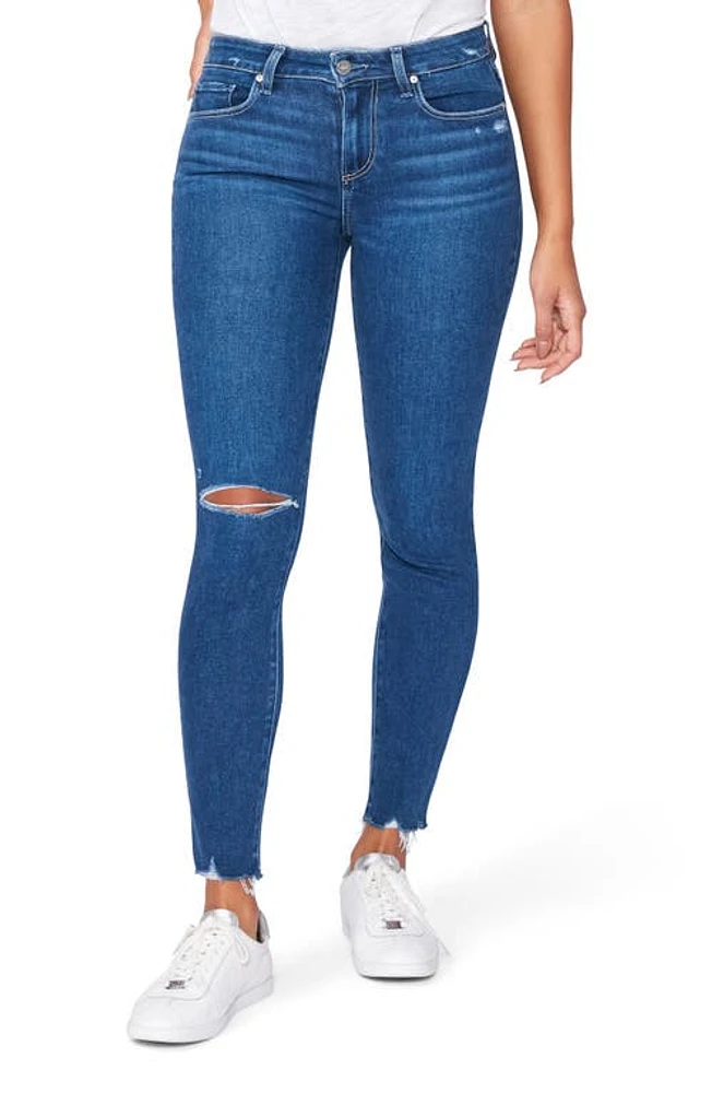 PAIGE Verdugo Ripped Mid Rise Ankle Skinny Jeans Montreux Destructed at Nordstrom,