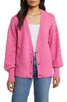 caslon(r) Pointelle Deep V-Neck Cardigan at Nordstrom,