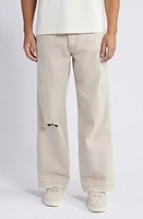 FRAME Skater Straight Leg Jeans Beach Sand Rips at Nordstrom,