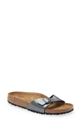 Birkenstock Madrid Slide Sandal Metallic Black at Nordstrom,