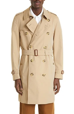 burberry The Kensington Mid Cotton Gabardine Trench Coat Honey at Nordstrom, Us