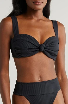 MONTCE Hayden Rib Bikini Top Black at Nordstrom,