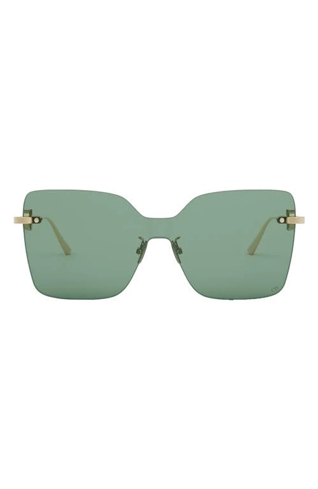 DIOR CD Chain M1U Mask Sunglasses in Shiny Gold Dh /Green at Nordstrom