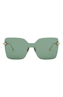 DIOR CD Chain M1U Mask Sunglasses in Shiny Gold Dh /Green at Nordstrom