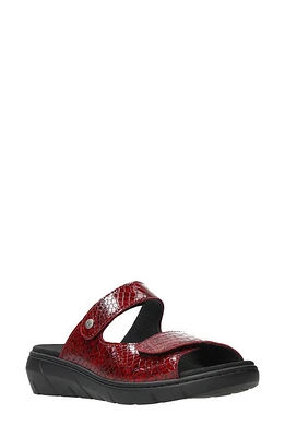 Wolky Cyprus Sandal Red Mini Croco Leather at Nordstrom,