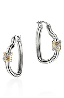 John Hardy Bamboo Collection Heart Hoop Earrings in Silver at Nordstrom