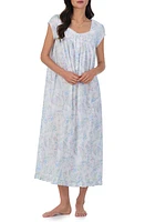 Eileen West Watercolor Floral Cap Sleeve Ballet Cotton Lawn Nightgown at Nordstrom,