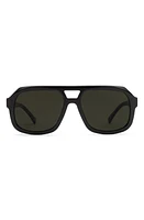 Electric Augusta 57mm Polarized Square Aviator Sunglasses in Gloss Black/Grey Polar at Nordstrom