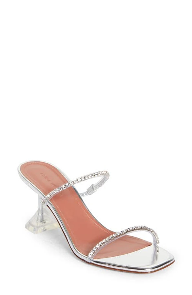 Amina Muaddi Gilda Crystal Glass Sandal in Pvc Transparent at Nordstrom, Size 13Us