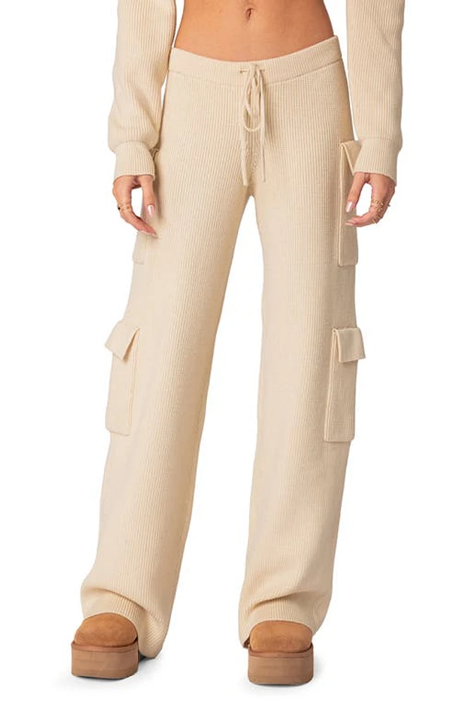 EDIKTED Wynter Cargo Sweater Pants Cream at Nordstrom,