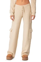 EDIKTED Wynter Cargo Sweater Pants Cream at Nordstrom,