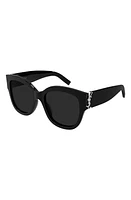 Saint Laurent 56mm Cat Eye Sunglasses in Black at Nordstrom