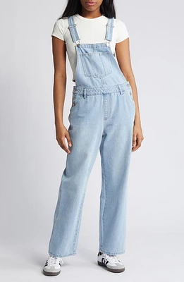 BP. Wide Leg Denim Overalls Light Wash at Nordstrom,