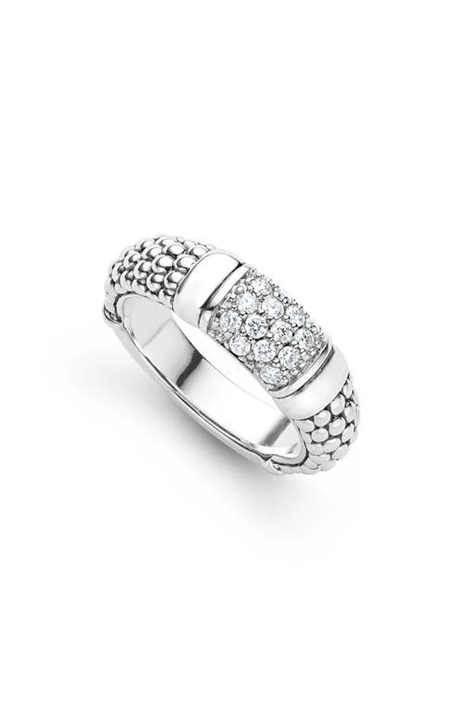 LAGOS Signature Caviar Pavé Diamond Ring in Silver Diamond at Nordstrom