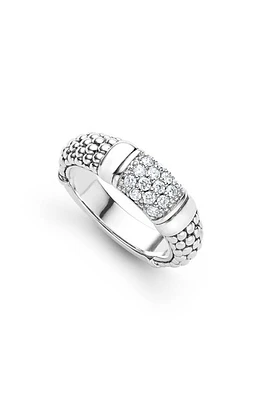 LAGOS Signature Caviar Pavé Diamond Ring in Silver Diamond at Nordstrom