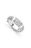 LAGOS Signature Caviar Pavé Diamond Ring in Silver Diamond at Nordstrom