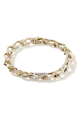 John Hardy Surf Diamond Pavé Link Bracelet in Gold at Nordstrom, Size Medium