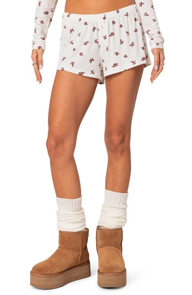 EDIKTED Meliora Rib Shorts White at Nordstrom,