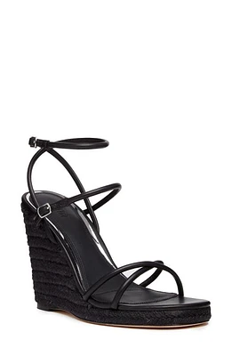 PAIGE Kerri Ankle Strap Espadrille Platform Wedge Sandal Black at Nordstrom,