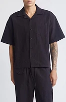 Billionaire Boys Club Cabana Oversize Organic Cotton Seersucker Camp Shirt at Nordstrom,