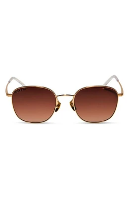 DIFF Axel 51mm Round Sunglasses in Gold/Brown Gradient at Nordstrom