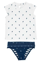 Feather 4 Arrow Kiki Two-Piece Rashguard Swimsuit Navy at Nordstrom,