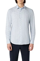 Bugatchi James OoohCotton Floral Button-Up Shirt Aqua at Nordstrom,