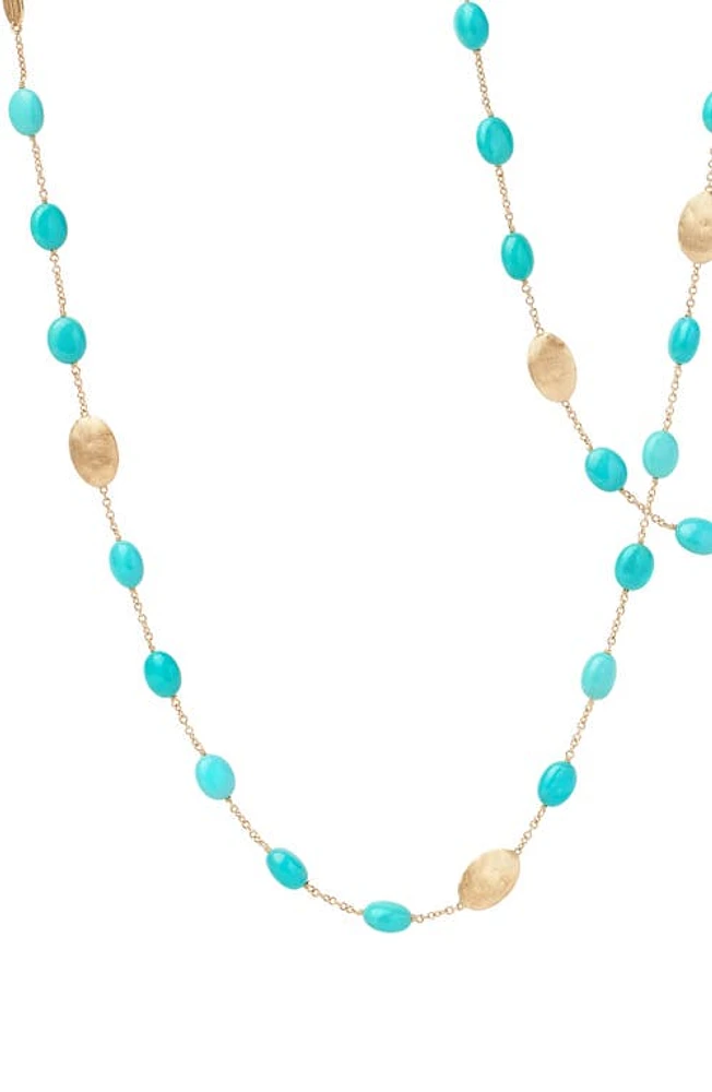 Marco Bicego Siviglia Turquoise Long Station Necklace in 18K Yellow Gold at Nordstrom, Size 36