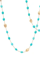 Marco Bicego Siviglia Turquoise Long Station Necklace in 18K Yellow Gold at Nordstrom, Size 36