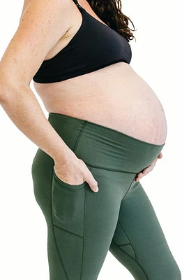 Anook Athletics Ellie Maternity 23-Inch Crop Leggings Thyme at Nordstrom,