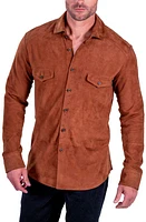 Comstock & Co. Bannock Suede Button-Up Shirt Rust at Nordstrom,