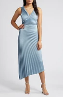 Sam Edelman Pleated Asymmetric Hem Satin Dress at Nordstrom,