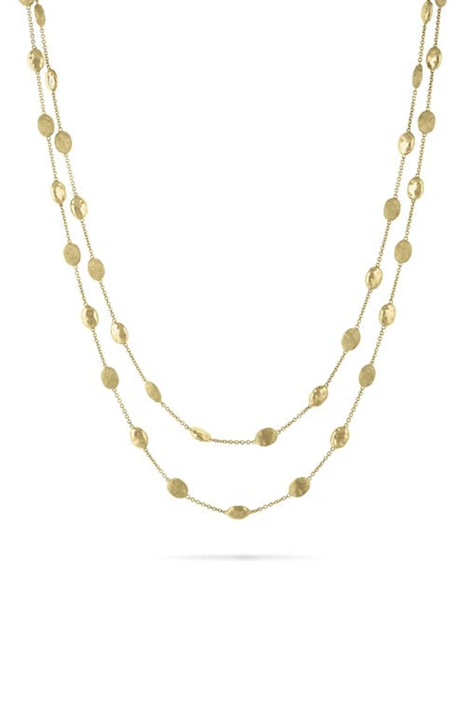 Marco Bicego Siviglia Layered Station Necklace in Yellow Gold/Aquamarine at Nordstrom, Size 36