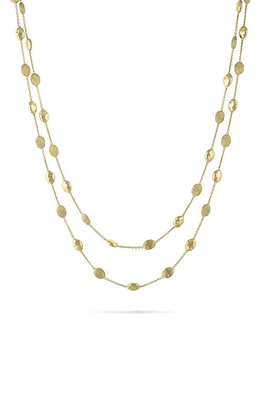 Marco Bicego Siviglia Layered Station Necklace in Yellow Gold/Aquamarine at Nordstrom, Size 36