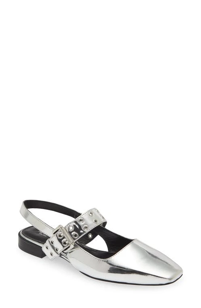 rag & bone Astra Slingback Flat Silver at Nordstrom,