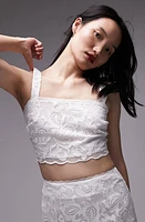 Topshop Lace Crop Top Ivory at Nordstrom, Us