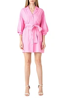 Endless Rose Tie Waist Mini Shirtdress at Nordstrom,