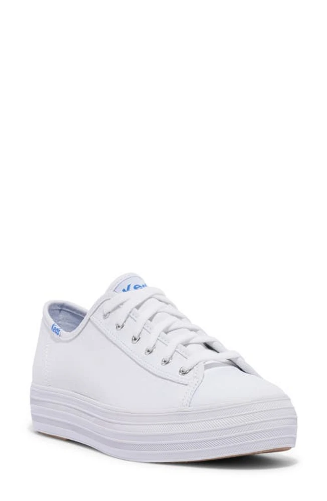 Keds Triple Kick Platform Sneaker White Canvas at Nordstrom,