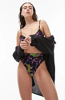 Topshop High Waist Bikini Bottoms Black Multi at Nordstrom, Us