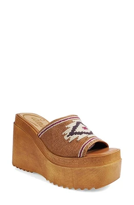 Candie's Berina Platform Wedge Sandal Natural Fabric at Nordstrom,